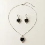 Midnight Heart Pendant Set